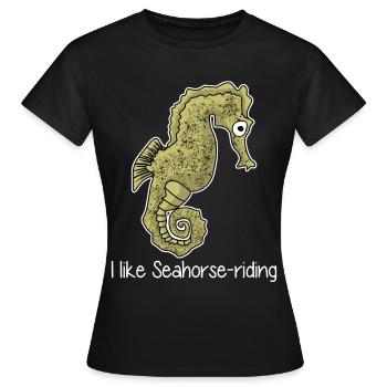 Hippocampe Hippocampe Plage des Hippocampes - T-shirt Femme - noir - Devant - AI Model Female 172 dark (172cm)