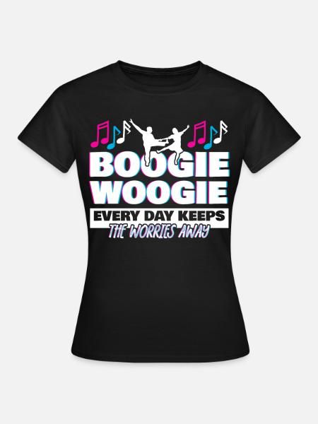 Boogie Woogie Dance Retro Swing - Frauen T-Shirt - Schwarz