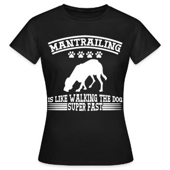 Mantrailing Therapy Mantrailer Hunde - Frauen T-Shirt - Schwarz - Vorne - AI Model Female 172 dark (172cm)