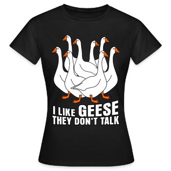 Oies d’oie - T-shirt Femme - noir - Devant - AI Model Female 172 dark (172cm)