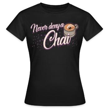 Chai Tea Joke Chai Latte - T-shirt Femme - noir - Devant - AI Model Female 172 dark (172cm)