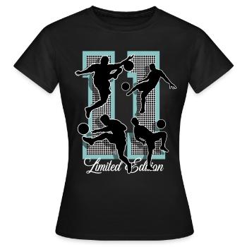 11th Birthday Football - Women's T-Shirt - black - Front - AI Model Female 172 dark (172cm)