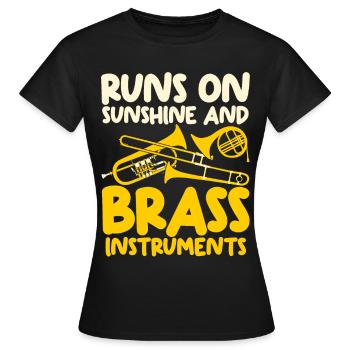 Cuivres, Cuivres, Cor, Trompette, Tuba - T-shirt Femme - noir - Devant - AI Model Female 172 dark (172cm)