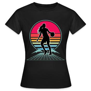 basketball women's basketball player basketball - Women's T-Shirt - black - Front - AI Model Female 172 dark (172cm)