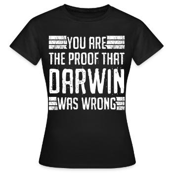 Grumpy Darwin Darwinism Misanthrope - Women's T-Shirt - black - Front - AI Model Female 172 dark (172cm)