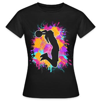 basketball women's basketball player basketball - Women's T-Shirt - black - Front - AI Model Female 172 dark (172cm)
