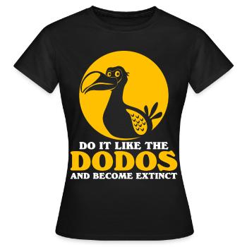 Dodo becomes extinct - Women's T-Shirt - black - Front - AI Model Female 172 dark (172cm)