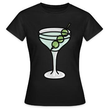 Martini Glas with Olives - Frauen T-Shirt - Schwarz - Vorne - AI Model Female 172 dark (172cm)