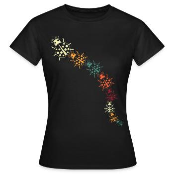 Coccinelles rétro coccinelles - T-shirt Femme - noir - Devant - AI Model Female 172 dark (172cm)