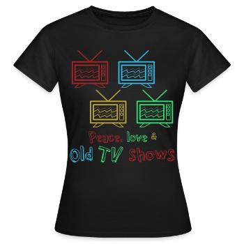 Retro TV Television 90s 80s - Frauen T-Shirt - Schwarz - Vorne - AI Model Female 172 dark (172cm)
