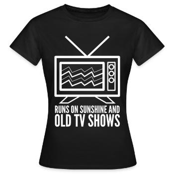 Télévision rétro Télévision des années 90 80 Ancienne émission de télévision - T-shirt Femme - noir - Devant - AI Model Female 172 dark (172cm)