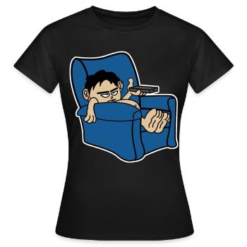 Lazy Couch TV Watching Television - Frauen T-Shirt - Schwarz - Vorne - AI Model Female 172 dark (172cm)