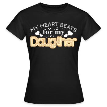 Father Dad Daughter Daughters - Women's T-Shirt - black - Front - AI Model Female 172 dark (172cm)