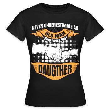 Dad Father Daughter Daughters - Women's T-Shirt - black - Front - AI Model Female 172 dark (172cm)