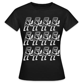 Mobile Phone Cellphone Smartphone - Women's T-Shirt - black - Front - AI Model Female 172 dark (172cm)