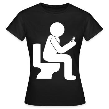 Téléphone portable Toilette Smartphone Téléphone portable - T-shirt Femme - noir - Devant - AI Model Female 172 dark (172cm)