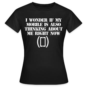 Cellphone Smartphone Mobile Phone - Women's T-Shirt - black - Front - AI Model Female 172 dark (172cm)