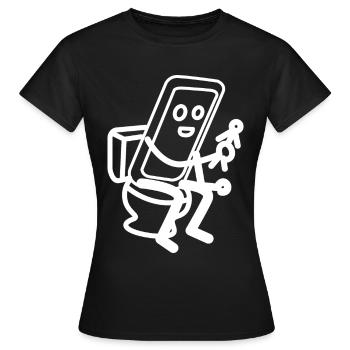 Smartphone Toilette Téléphone portable Téléphone portable - T-shirt Femme - noir - Devant - AI Model Female 172 dark (172cm)