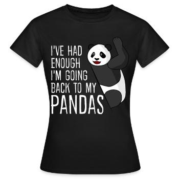 Panda géant Panda Ours Pandas - T-shirt Femme - noir - Devant - AI Model Female 172 dark (172cm)