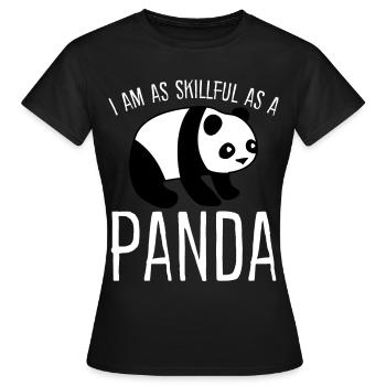 Panda habile Ours Pandas Panda géant - T-shirt Femme - noir - Devant - AI Model Female 172 dark (172cm)