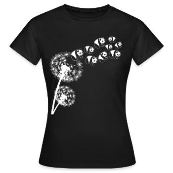 Panda Géant Pissenlit Panda Ours Pandas - T-shirt Femme - noir - Devant - AI Model Female 172 dark (172cm)