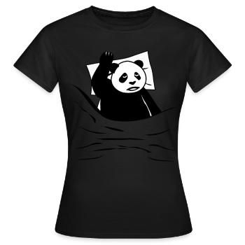 Panda endormi Ours Pandas Panda géant - T-shirt Femme - noir - Devant - AI Model Female 172 dark (172cm)