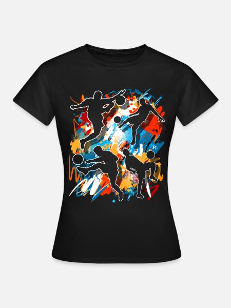 Fußball Fußballer - Frauen T-Shirt - Schwarz