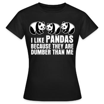 Panda Ours Pandas Panda Géant - T-shirt Femme - noir - Devant - AI Model Female 172 dark (172cm)