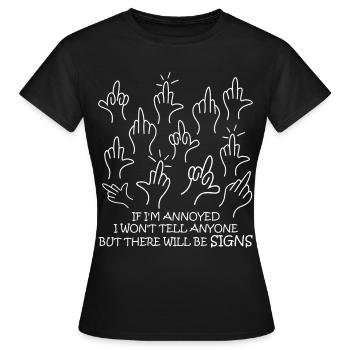 Middle Fingers Misanthrope Sarcasm - Frauen T-Shirt - Schwarz - Vorne - AI Model Female 172 dark (172cm)