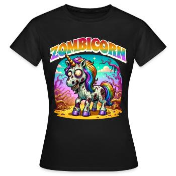 Licorne zombie zombie - T-shirt Femme - noir - Devant - AI Model Female 172 dark (172cm)