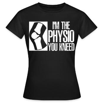 Physio Joke Kinésithérapie - T-shirt Femme - noir - Devant - AI Model Female 172 dark (172cm)
