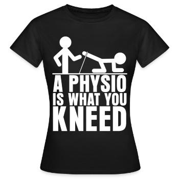 Physiothérapie - T-shirt Femme - noir - Devant - AI Model Female 172 dark (172cm)