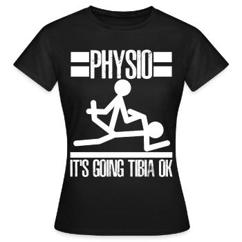 Kinésithérapie Physio - T-shirt Femme - noir - Devant - AI Model Female 172 dark (172cm)