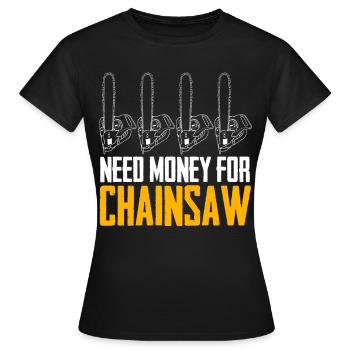 Fire Wood Chainsaw Chain Saw Lumberjack - Women's T-Shirt - black - Front - AI Model Female 172 dark (172cm)
