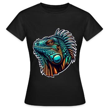 Iguane - T-shirt Femme - noir - Devant - AI Model Female 172 dark (172cm)