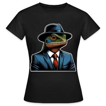 Echse - Frauen T-Shirt - Schwarz - Vorne - AI Model Female 172 dark (172cm)