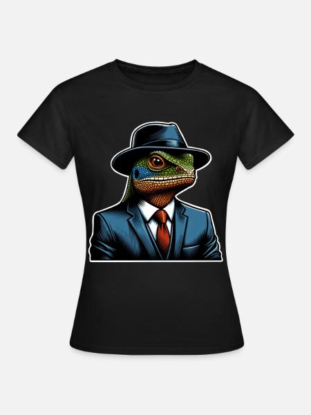 Echse - Frauen T-Shirt - Schwarz