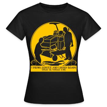 Entretien des routes Constructeurs de routes Construction de routes - T-shirt Femme - noir - Devant - AI Model Female 172 dark (172cm)