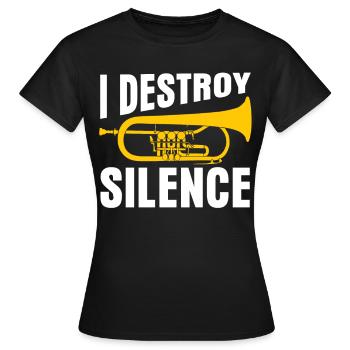 Flugelhorn Orchestra Brass Music - Frauen T-Shirt - Schwarz - Vorne - AI Model Female 172 dark (172cm)