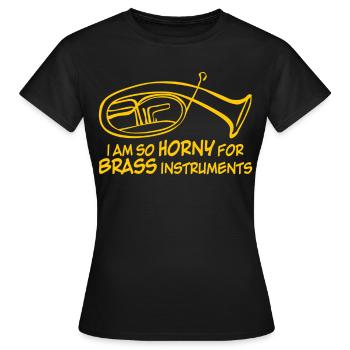 Cuivres Orchestre de Tenorhorn - T-shirt Femme - noir - Devant - AI Model Female 172 dark (172cm)