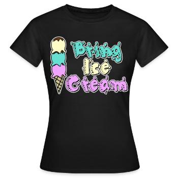 Ice Cream Cup Icecream - Frauen T-Shirt - Schwarz - Vorne - AI Model Female 172 dark (172cm)