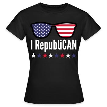 Républicains conservateurs Républicains - T-shirt Femme - noir - Devant - AI Model Female 172 dark (172cm)