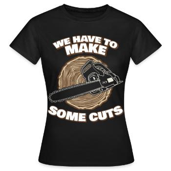 Chainsaw Chain Saw Fire Wood Lumberjack - Women's T-Shirt - black - Front - AI Model Female 172 dark (172cm)