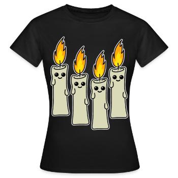 Bougie Bougie Cire de paraffine Bougies - T-shirt Femme - noir - Devant - AI Model Female 172 dark (172cm)