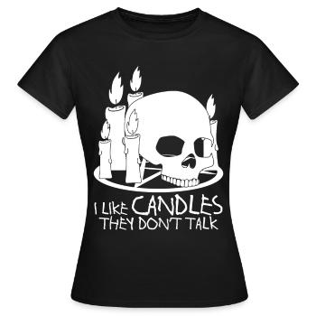 Bougies Crâne Bougie Fabrication de bougies - T-shirt Femme - noir - Devant - AI Model Female 172 dark (172cm)