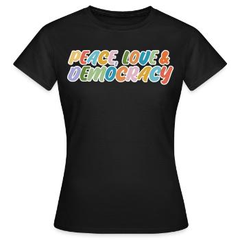Élections démocratiques Démocratie - T-shirt Femme - noir - Devant - AI Model Female 172 dark (172cm)