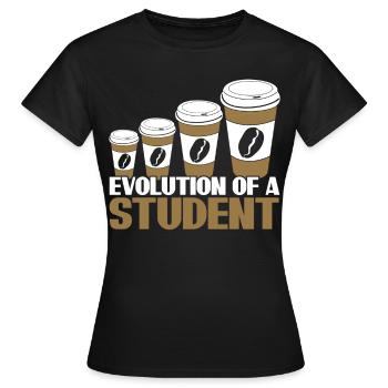 Students Coffee Student - Women's T-Shirt - black - Front - AI Model Female 172 dark (172cm)
