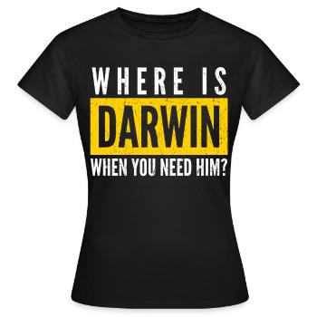 Misanthrope Darwin Award Darwinism - Women's T-Shirt - black - Front - AI Model Female 172 dark (172cm)