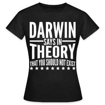 Misanthrope Darwin Darwinism - Frauen T-Shirt - Schwarz - Vorne - AI Model Female 172 dark (172cm)