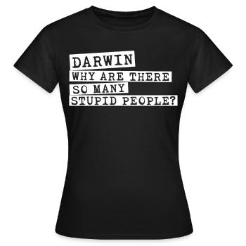 Darwin Award Darwinism Misanthrope - Women's T-Shirt - black - Front - AI Model Female 172 dark (172cm)